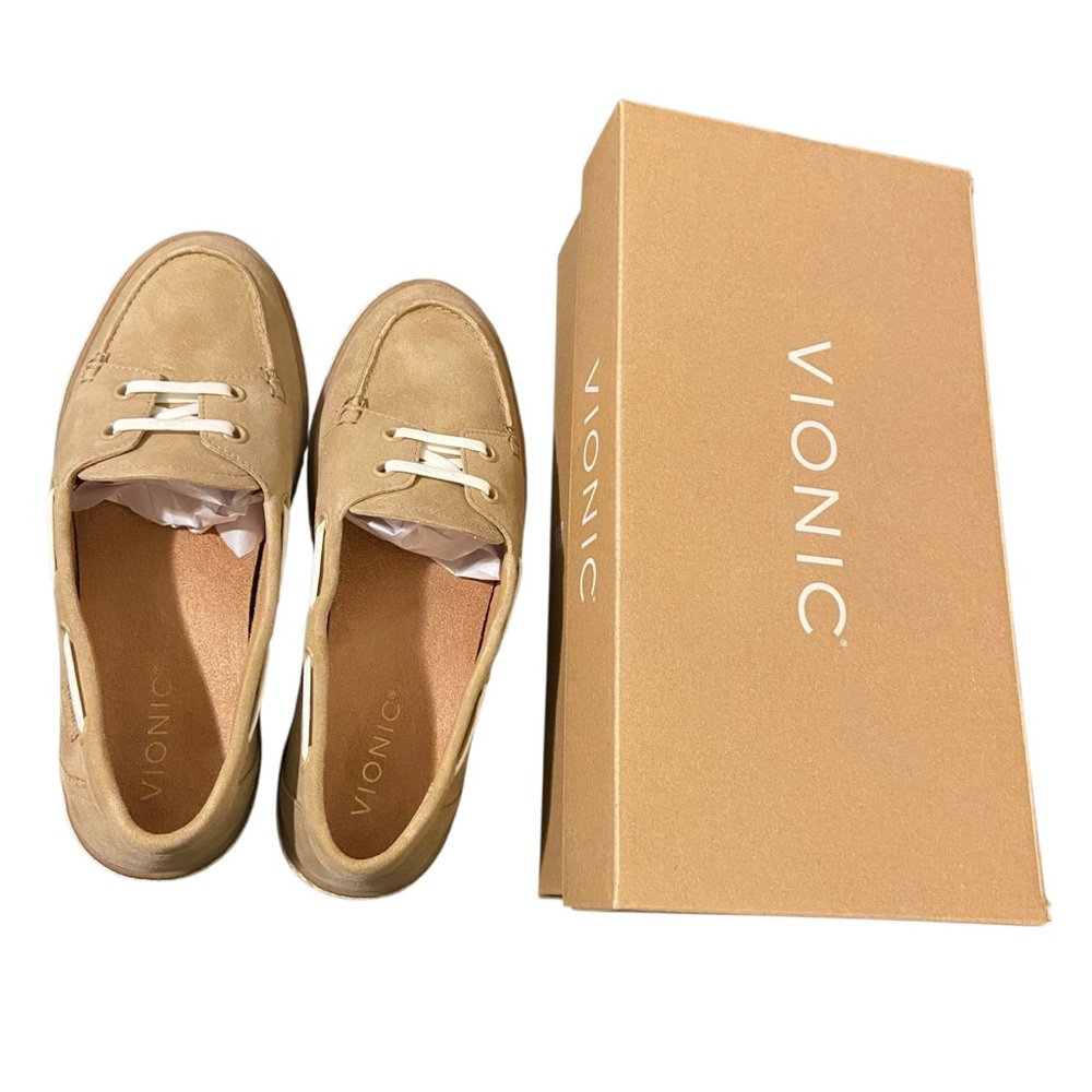 VIONIC Bay Loafer Preppy Tan Boat Shoes - Women’s Size 8 NEW NIB - Picture 8 of 15